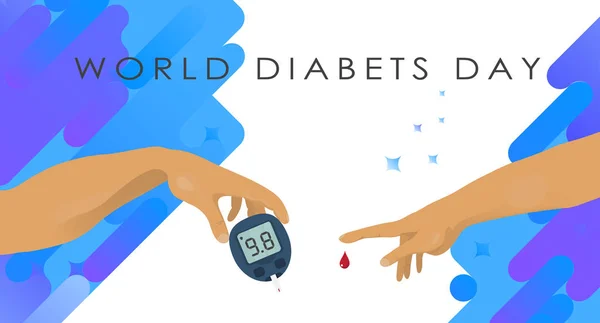 世界糖尿病日 糖尿病图标与嘉 — 图库矢量图片