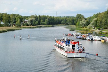 Porvoo, Finlandiya - 18 Ağustos 2018: zevk gemisi Porvoo, Finlandiya