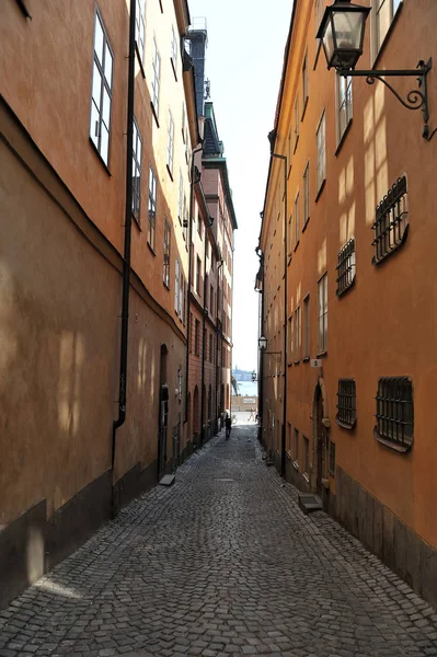 Stockholm Švédsko Srpna 2018 Staré Ulici Starém Městě Stockholmu — Stock fotografie