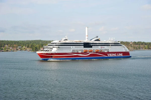 Helsinki Finlandia Agosto 2018 Ferry Línea Vikinga Mar Báltico Cerca —  Fotos de Stock