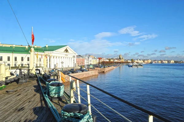 San Petersburgo Rusia Octubre 2018 Vista Desde Rompehielos Krasin Terraplén — Foto de Stock