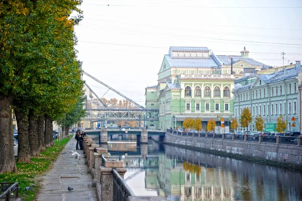 Petersburg Federacja Rosyjska Października 2018 Widok Kanał Moika Rano Sankt — Zdjęcie stockowe