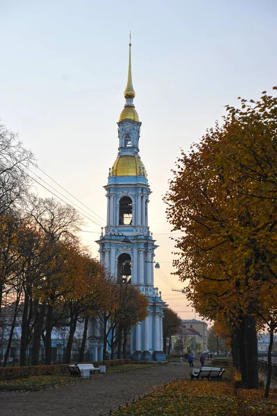 Petersburg Russia October 2018 Nicholas Cathedral Bell Tower Petersburg — Stock Photo, Image