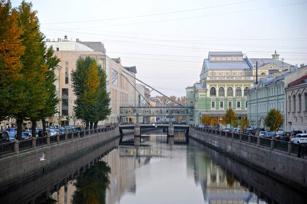 St.-Petersburg, Russia - October 18, 2018: view from the Kryukov canal to the Mariinsky theatre in St. Petersburg