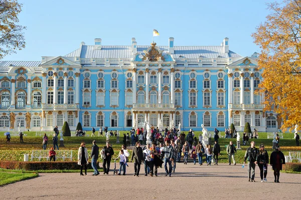 俄罗斯普希金 2018年10月14日 圣彼得堡附近的察尔斯科耶塞洛的凯瑟琳宫 — 图库照片