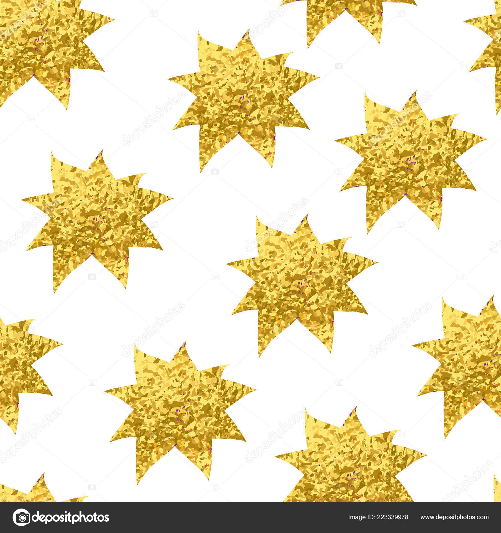 Estrella Navidad Brillante Dorada Sin Costuras Aislada Sobre Fondo Blanco  Vector de stock #223339978 de ©forden, image size:1600x1700