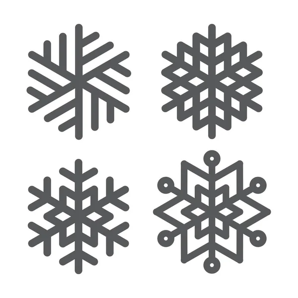 Copo Nieve Invierno Conjunto Negro Aislado Seis Silueta Icono Sobre — Archivo Imágenes Vectoriales