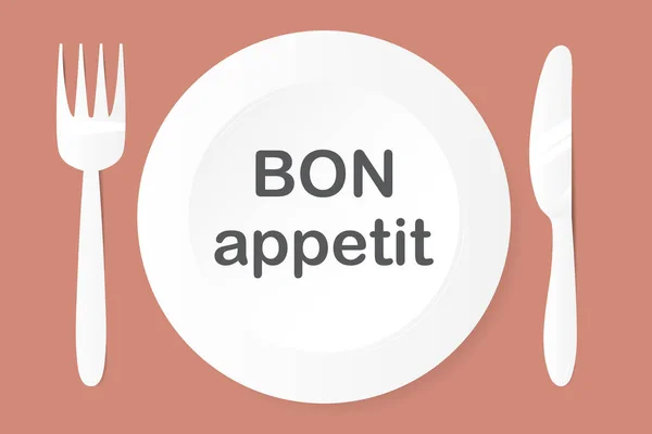 Assiette Vide Avec Couteau Fourchette Menu Restaurant Illustration Vectorielle Affiche — Image vectorielle
