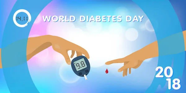 2018年世界糖尿病日 横幅模板海报 — 图库矢量图片