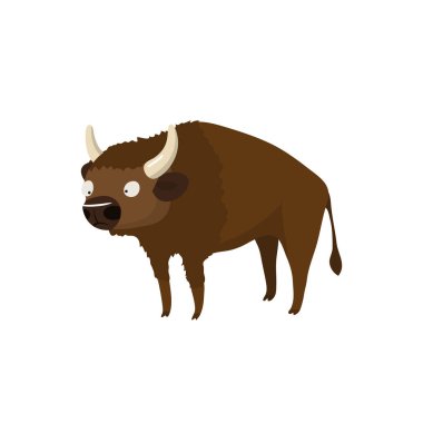 beyaz kağıt - vektör illüstrasyon izole karikatür Bizon