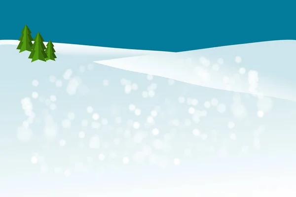 Fundo Inverno Com Neve Árvores Natal Ilustração Vetorial — Vetor de Stock