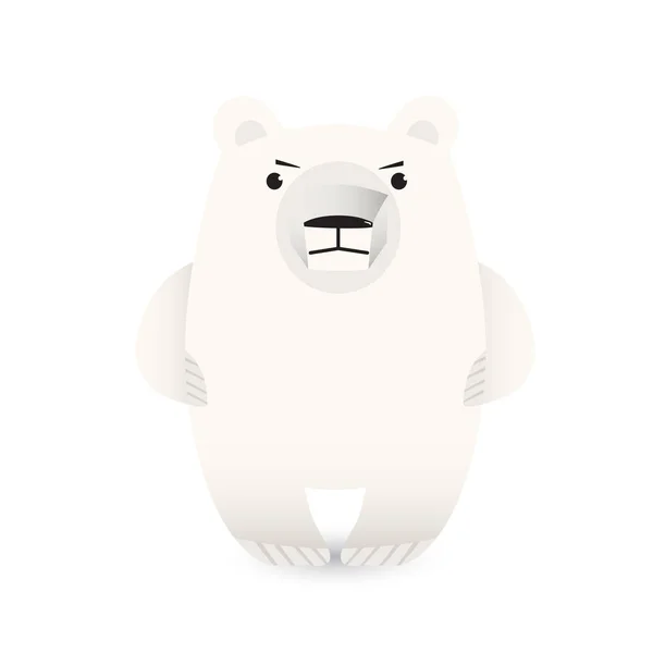 Urso Polar Isolado Sobre Fundo Branco Ilustração Vetorial — Vetor de Stock