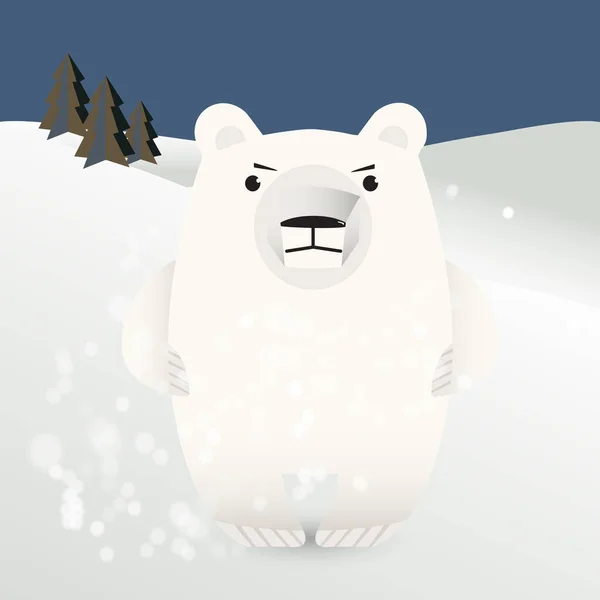 Urso Polar Meio Derivas Neve Ilustração Vetorial —  Vetores de Stock