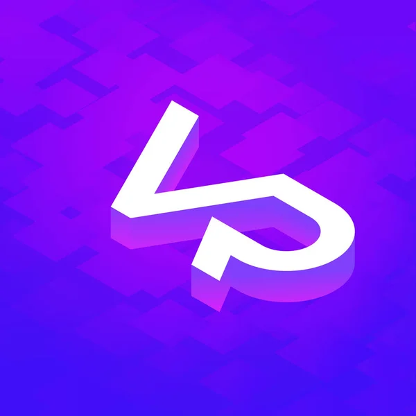 文字ロゴ デザイン創造的なモダンなトレンディーなタイポグラフィとピンク紫の色 仮想現実の図 — ストックベクタ