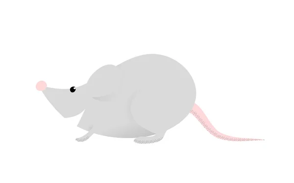 可爱的搞笑老鼠 动画片老鼠与白色毛皮 野生动物 被隔绝的平向量例证 — 图库矢量图片