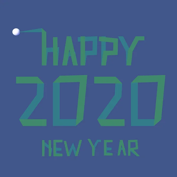 Texto Verde 2020 Sobre Fondo Azul Para Celebración Del Feliz — Archivo Imágenes Vectoriales