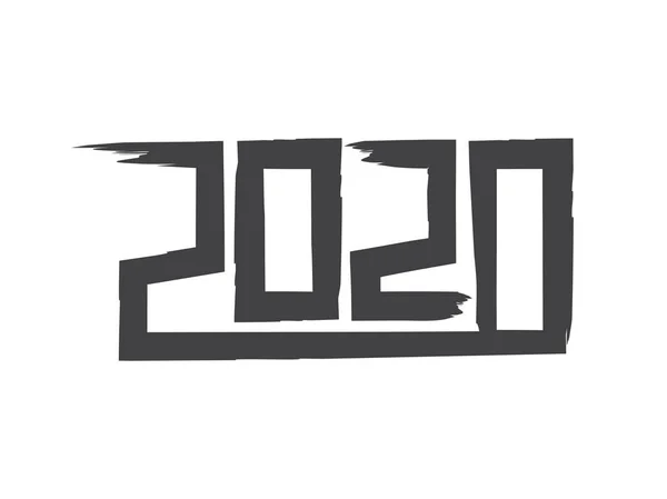 2020 新年あけましておめでとうございます抽象的な名刺デザイン テンプレートの文字 — ストックベクタ