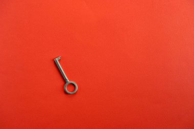 metin üstten görünüm için alan kırmızı zemin üzerine Vintage anahtar