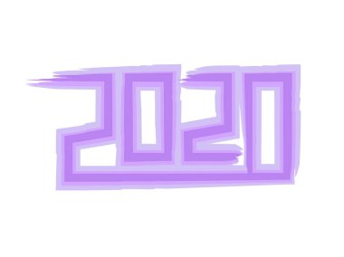 2020 mutlu yeni yıl soyut kartı tasarım şablonu yazı ile