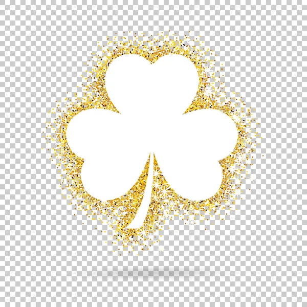 Arany vektor shamrock lóhere-ra átlátszó háttér — Stock Vector