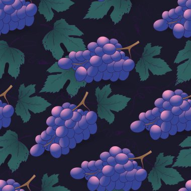 koyu mavi üzerinde üzüm seamless modeli