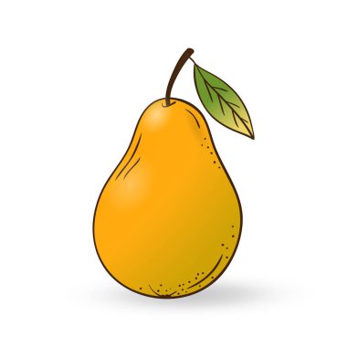 Sarı armut beyaz arkaplanda izole edildi