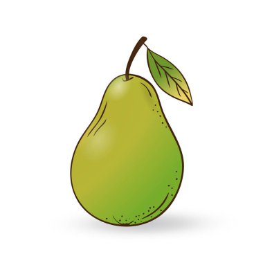 Beyaz zemin üzerinde yeşil armut izole