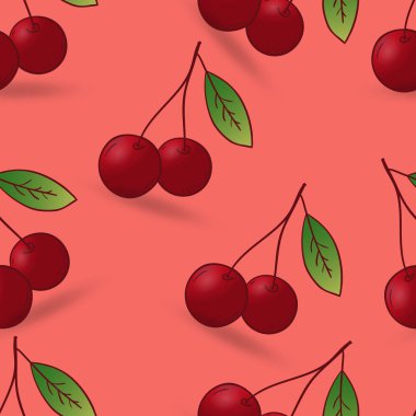 Vektör el kiraz sorunsuz arka plan çekilmiş