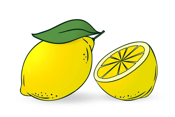 Citron et la moitié du citron — Image vectorielle