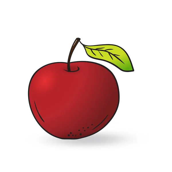 Vektor handgezeichneter roter Apfel — Stockvektor