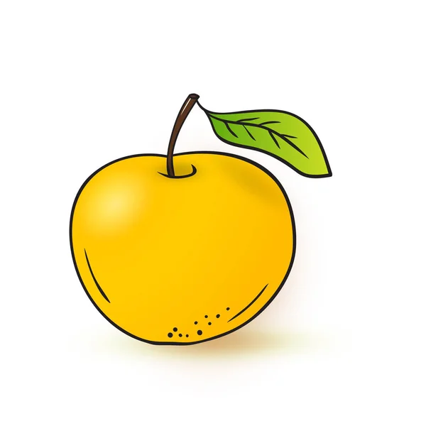 Vektor Hand gezeichnet gelben Apfel — Stockvektor