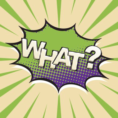 Metin ile renk komik konuşma balonu ve afiş ne