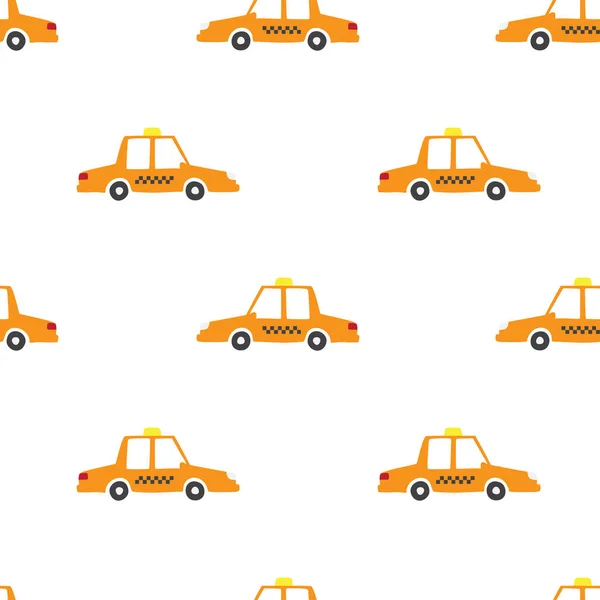 seamless pattern with yellow car taxi 