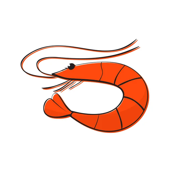 Logotipo de camarão. Camarão isolado sobre fundo branco — Vetor de Stock