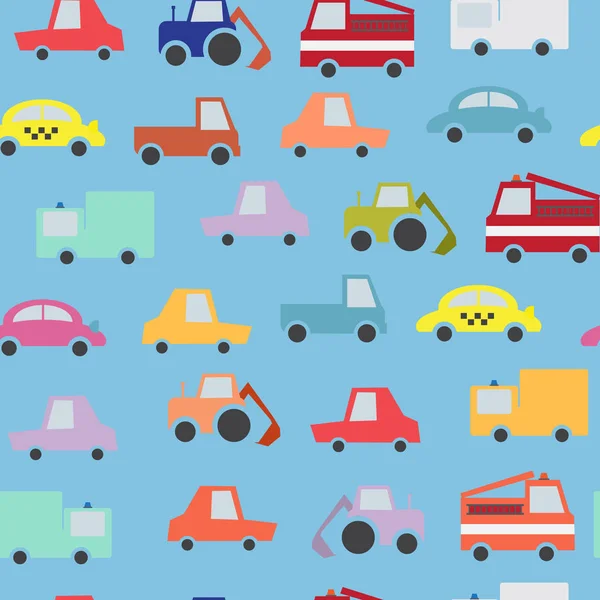Cartoon comic cars seamless pattern
