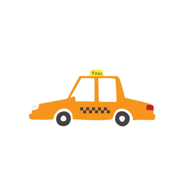 Coche amarillo con la inscripción taxi — Archivo Imágenes Vectoriales