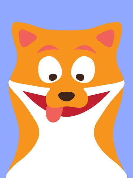 Cute vector character of a Fox with his tongue hanging out in ca — Stock Vector