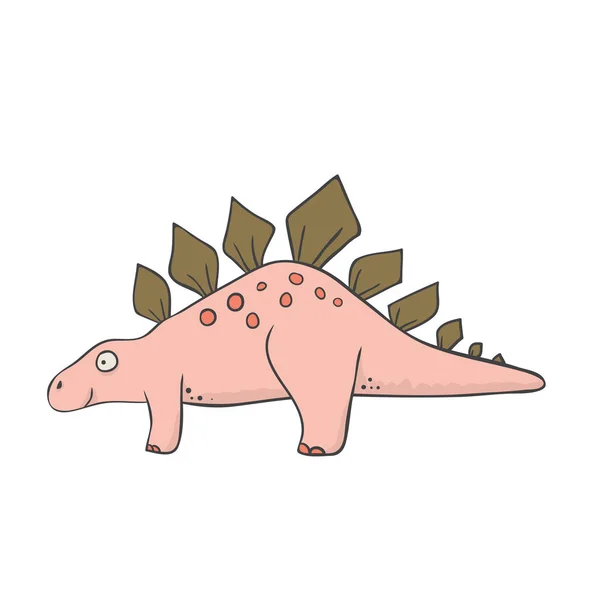 Dinosaurio lindo en estilo de dibujos animados cómicos — Archivo Imágenes Vectoriales