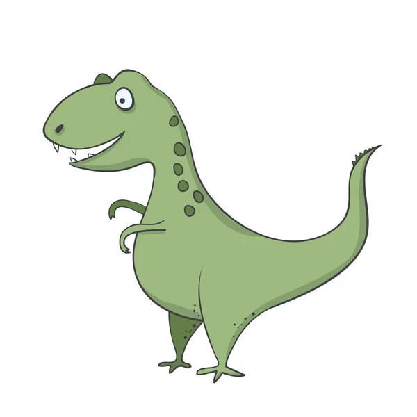 Dinosaurio lindo en estilo de dibujos animados cómicos — Archivo Imágenes Vectoriales