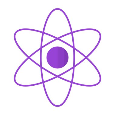 atomik çekirdek düz tarzı - atom çekirdeği simgesi whit izole