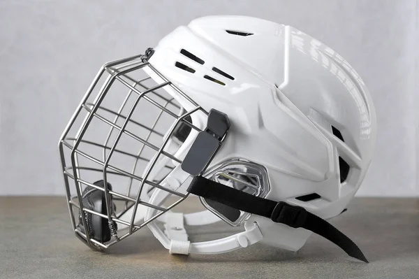 white hockey helmet with mask