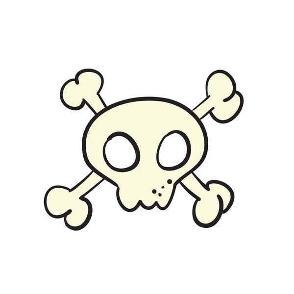 Cartoon skull and bones sign. Jolly roger pirate flag concept — Stock Vector