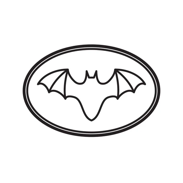Grafické logo netopýra v oválu — Stockový vektor