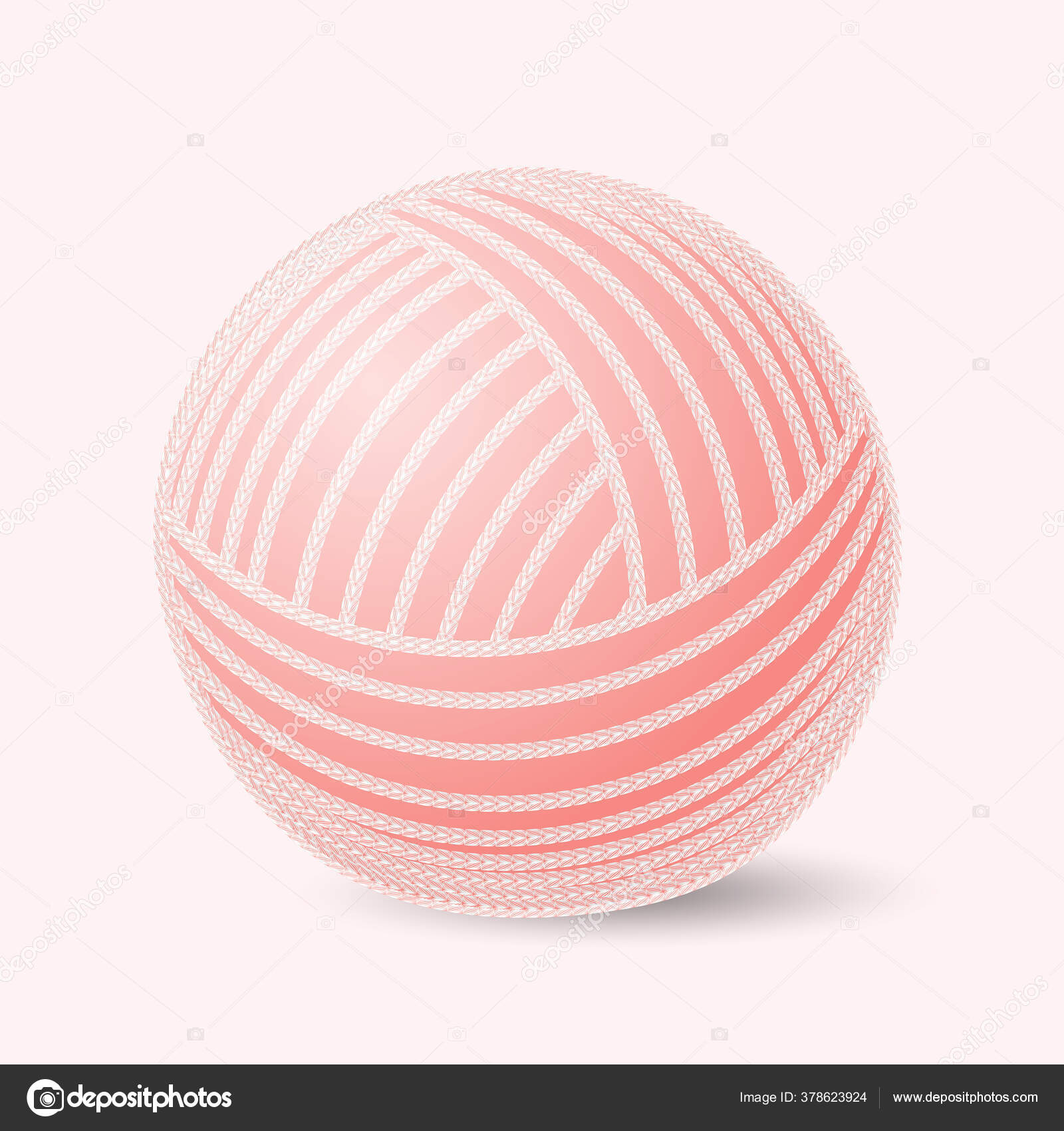 Ball Woolen Thread Pink Background Stock Vector by ©forden 378623924