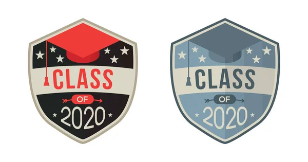 Emblem Examen Klass 2020 Med Graduation Cap — Stock vektor