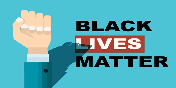Las Vidas Los Negros Importan Puño Plano Levantado Concepto Igualdad — Vector de stock