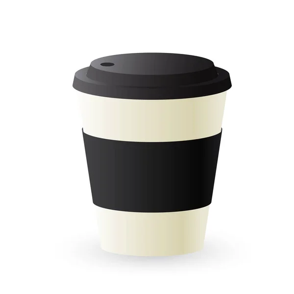 Mockup Του Καφέ Χάρτινο Κύπελλο Απομονώνονται Λευκό Φόντο Διανυσματική Απεικόνιση — Διανυσματικό Αρχείο