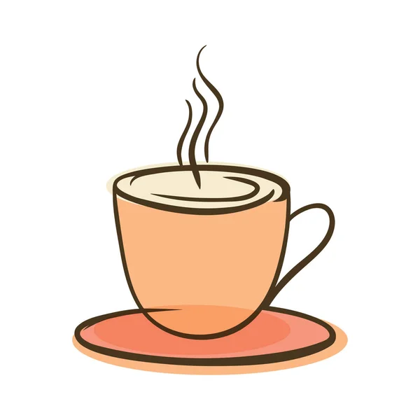 Xícara Cappuccino Mag Café Quente Ilustração Desenhada Mão —  Vetores de Stock