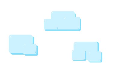 Kareler şeklinde bulutlar - çizgi film tarzında vektör illüstrasyonu