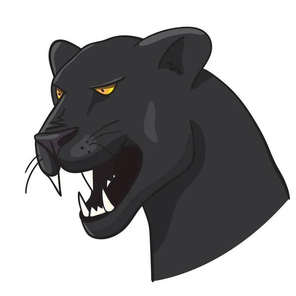 Panther Head Ilustracja Izolowana Białym Wektor Logo Ikona Ilustracja Maskotka — Wektor stockowy